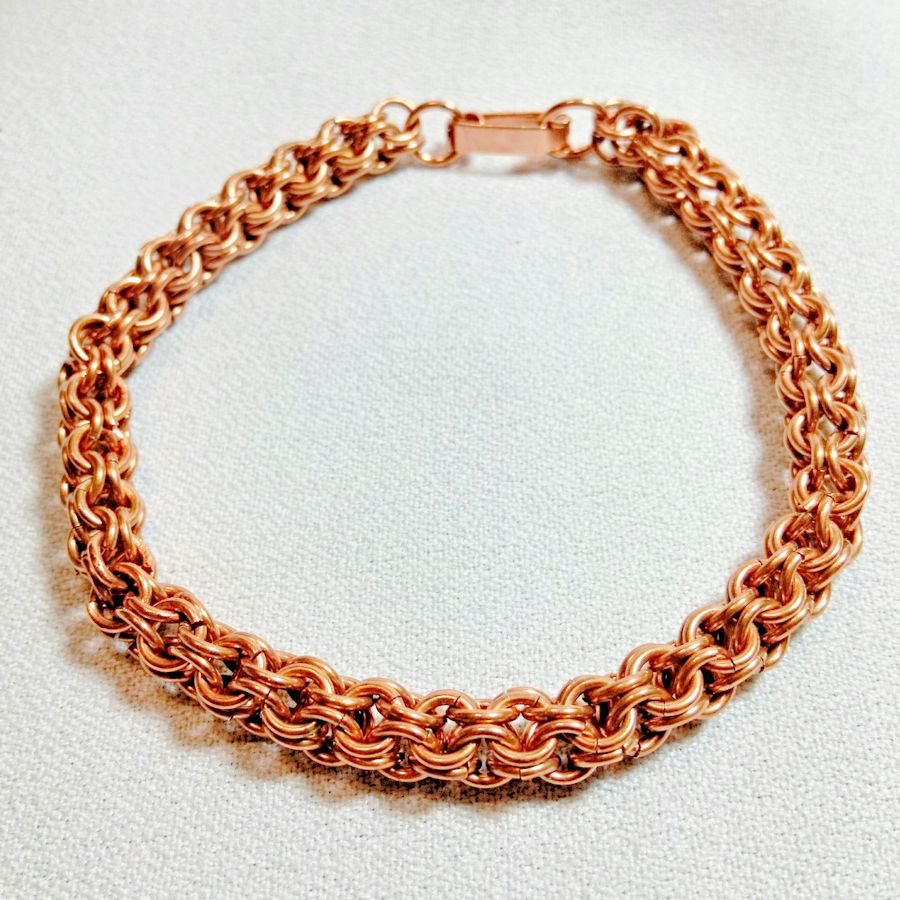 Details about   Solid Copper Twisted & round Wire Helm Weave Woven Chain Maille Bracelet 12mm 