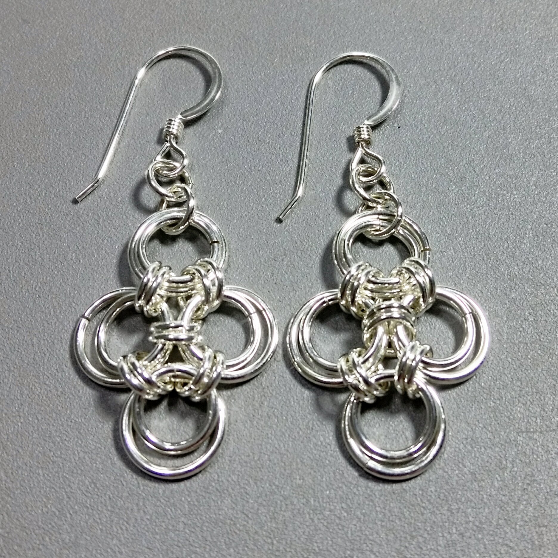 Sterling Silver Japanese Cross Chain Maille Handmade Earrings – 11993 ...